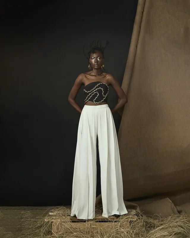 The Orin Pleated Pants in White
